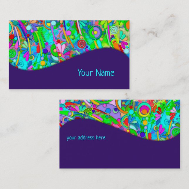 Hand And Digitally Painted Pattern Art 18 Business Card (Front/Back)