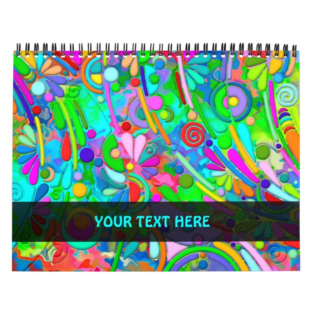 Hand And Digitally Painted Pattern Art 18 Calendar (Cover)