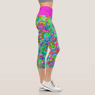 Hand And Digitally Painted Pattern Art 18 Capri Leggings