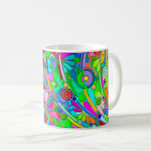 Hand And Digitally Painted Pattern Art 18 Coffee Mug (Front Right)