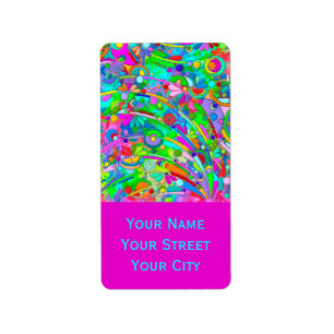 Hand And Digitally Painted Pattern Art 18 Label