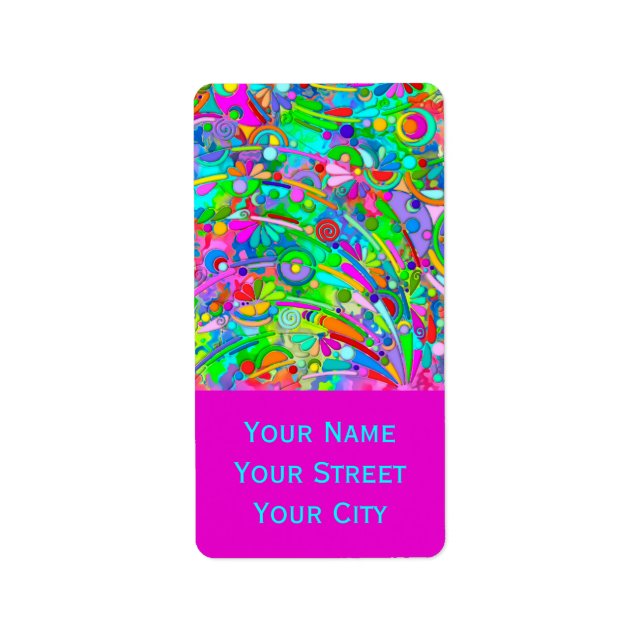 Hand And Digitally Painted Pattern Art 18 Label (Front)