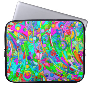 Hand And Digitally Painted Pattern Art 18 Laptop Sleeve