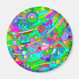 Hand And Digitally Painted Pattern Art 18 Magnet