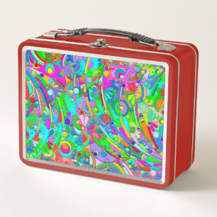 Hand And Digitally Painted Pattern Art 18 Metal Lunch Box