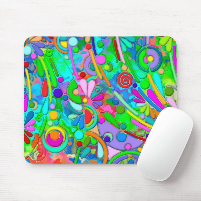 Hand And Digitally Painted Pattern Art 18 Mouse Mat (With Mouse)