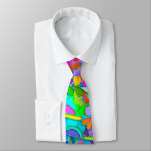 Hand And Digitally Painted Pattern Art 18 Tie