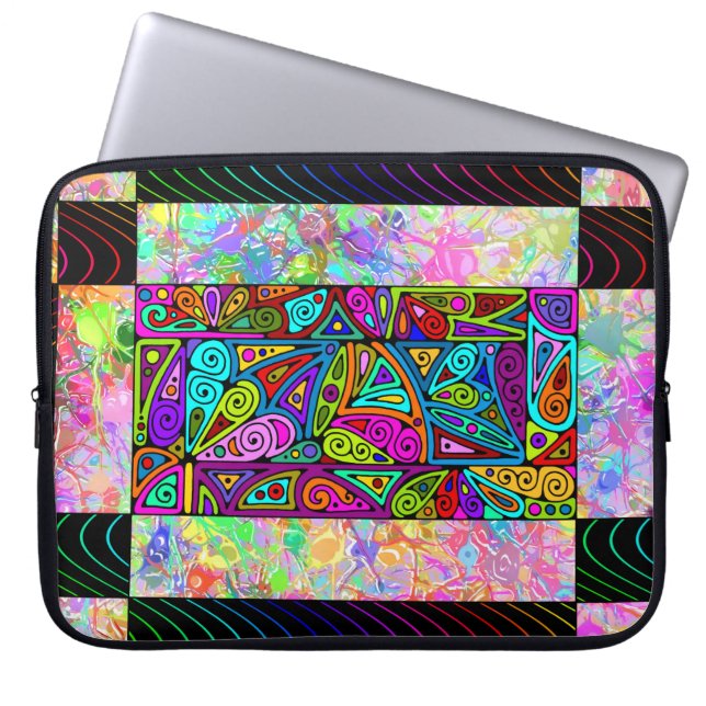 Hand And Digitally Painted Pattern Art 1 Laptop Sleeve (Front)