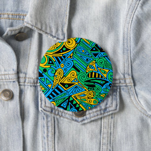 Hand And Digitally Painted Pattern Art 21 10 Cm Round Badge