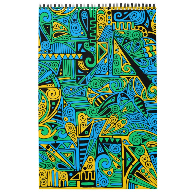 Hand And Digitally Painted Pattern Art 21 Calendar (Cover)