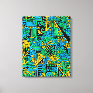 Hand And Digitally Painted Pattern Art 21 Canvas Print