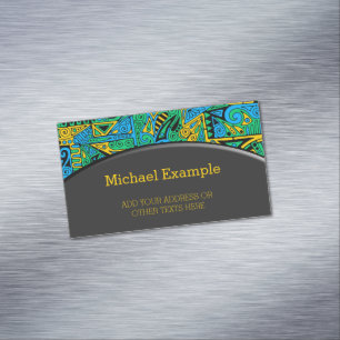 Hand And Digitally Painted Pattern Art 21 Magnetic Business Card
