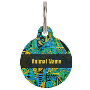 Hand And Digitally Painted Pattern Art 21 Pet Tag