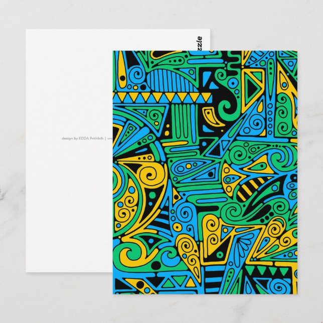Hand And Digitally Painted Pattern Art 21 Postcard (Front/Back)