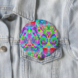 Hand And Digitally Painted Pattern Art 22 10 Cm Round Badge