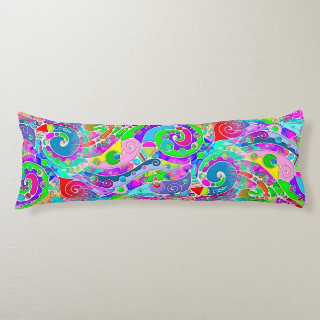 Hand And Digitally Painted Pattern Art 22 Body Cushion (Front)