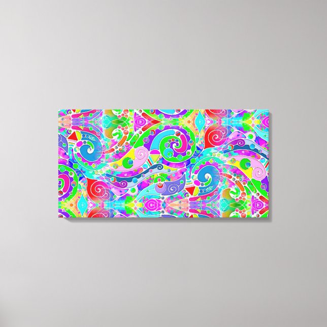 Hand And Digitally Painted Pattern Art 22 Canvas Print (Front)