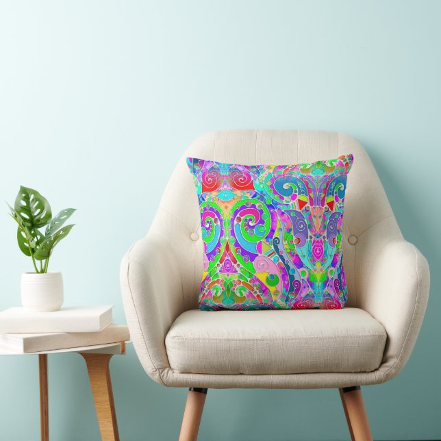 Hand And Digitally Painted Pattern Art 22 Cushion (Chair)