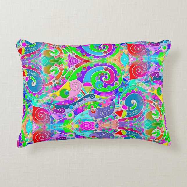 Hand And Digitally Painted Pattern Art 22 Decorative Cushion (Front)