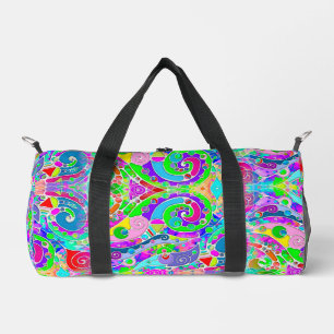 Hand And Digitally Painted Pattern Art 22 Duffle Bag