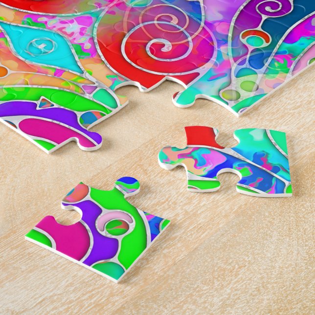 Hand And Digitally Painted Pattern Art 22 Jigsaw Puzzle (Side)