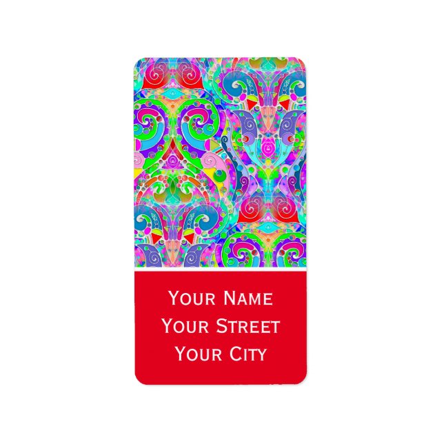 Hand And Digitally Painted Pattern Art 22 Label (Front)