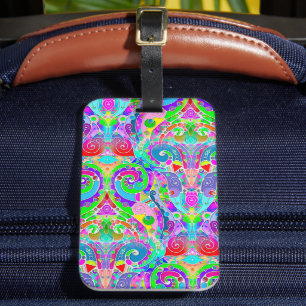 Hand And Digitally Painted Pattern Art 22 Luggage Tag