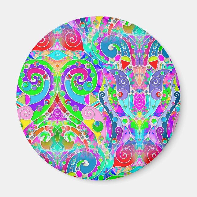 Hand And Digitally Painted Pattern Art 22 Magnet (Front)