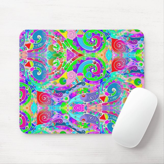 Hand And Digitally Painted Pattern Art 22 Mouse Mat (With Mouse)