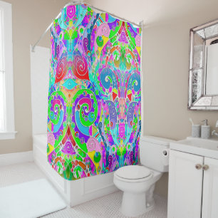 Hand And Digitally Painted Pattern Art 22 Shower Curtain