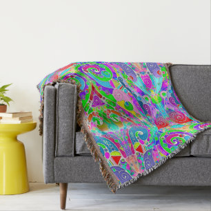 Hand And Digitally Painted Pattern Art 22 Throw Blanket