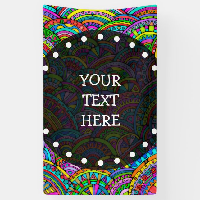 Hand And Digitally Painted Pattern Art 27 Banner (Vertical)