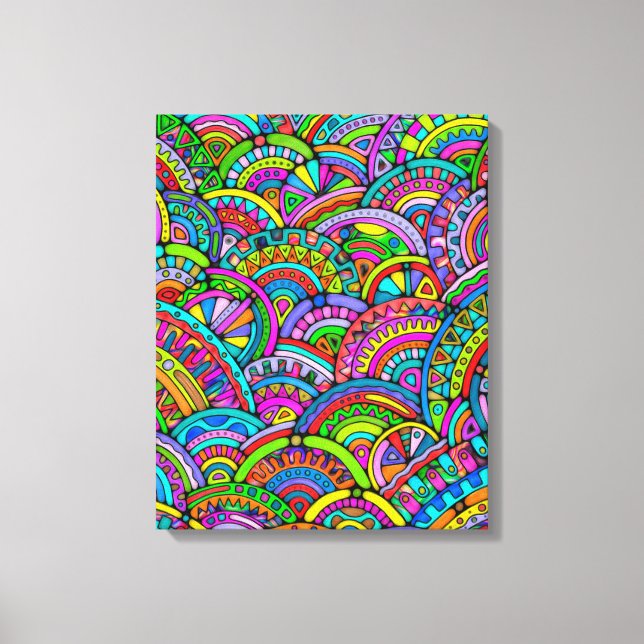 Hand And Digitally Painted Pattern Art 27 Canvas Print (Front)