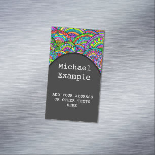 Hand And Digitally Painted Pattern Art 27 Magnetic Business Card