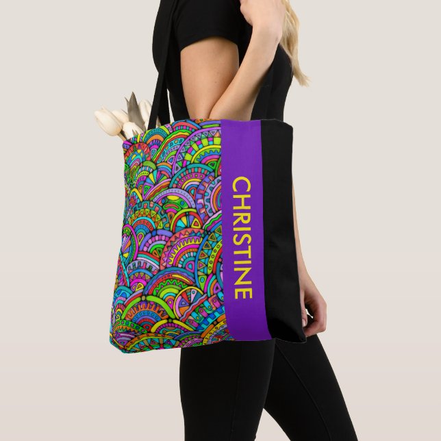 Hand And Digitally Painted Pattern Art 27 Tote Bag (Close Up)