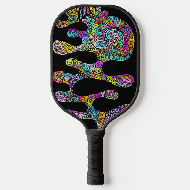 Hand And Digitally Painted Pattern Art 28 Pickleball Paddle (Front)