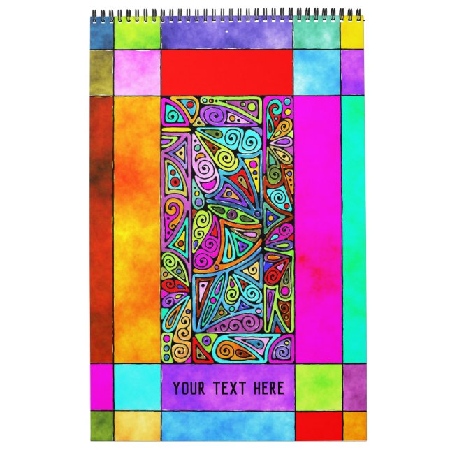 Hand And Digitally Painted Pattern Art 2 - DIY Calendar (Cover)