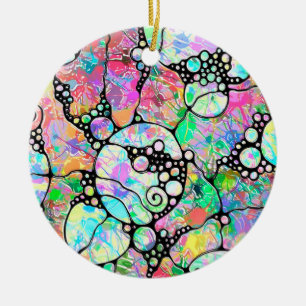 Hand And Digitally Painted Pattern Art 31 Ceramic Tree Decoration