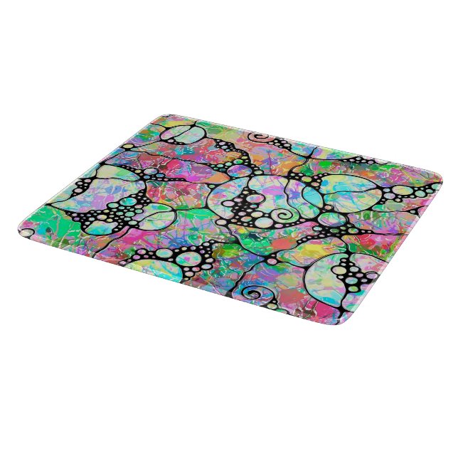 Hand And Digitally Painted Pattern Art 31 Cutting Board (Corner)