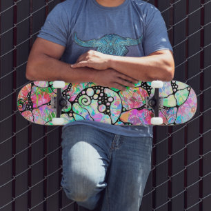Hand And Digitally Painted Pattern Art 31 Skateboard
