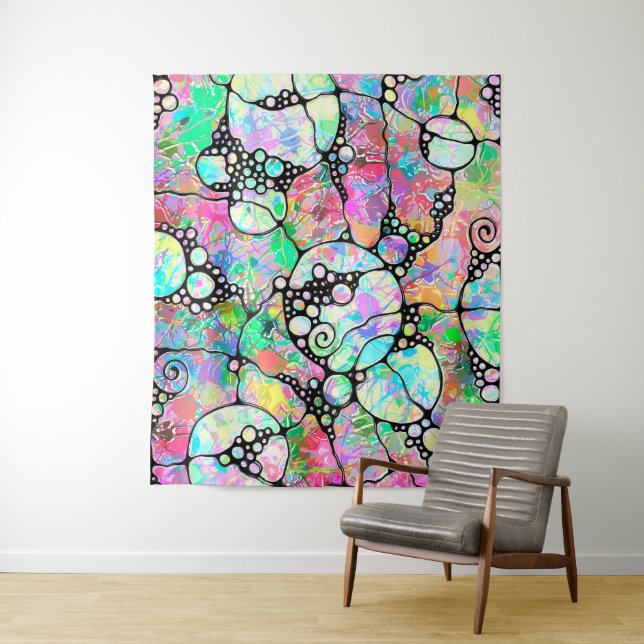 Hand And Digitally Painted Pattern Art 31 Tapestry (In Situ)