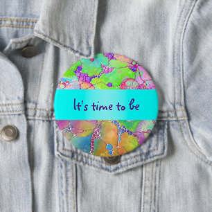 Hand And Digitally Painted Pattern Art 41 10 Cm Round Badge