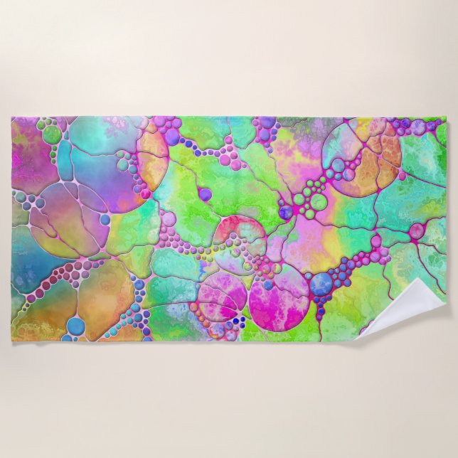 Hand And Digitally Painted Pattern Art 41 Beach Towel (Front)