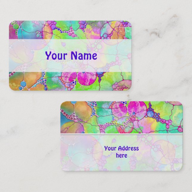 Hand And Digitally Painted Pattern Art 41 Business Card (Front/Back)