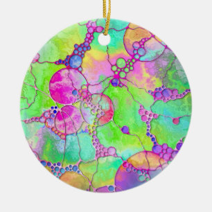 Hand And Digitally Painted Pattern Art 41 Ceramic Tree Decoration