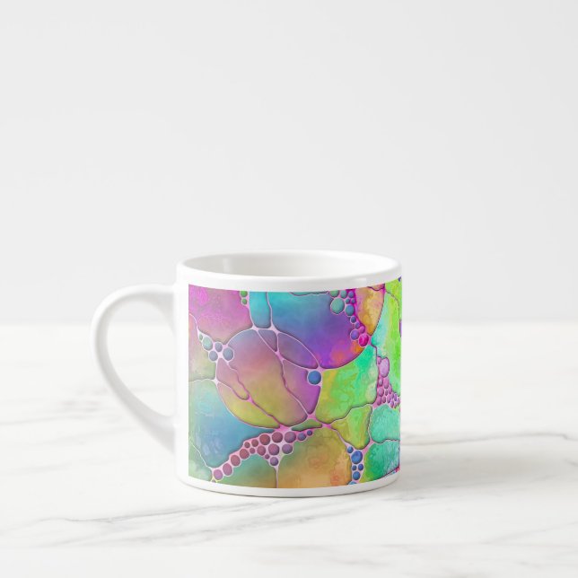 Hand And Digitally Painted Pattern Art 41 Espresso Cup (Left)