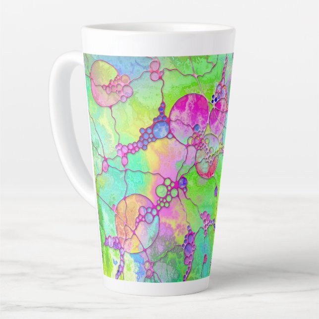 Hand And Digitally Painted Pattern Art 41 Latte Mug (Left Angle)