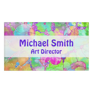 Hand And Digitally Painted Pattern Art 41 Name Tag