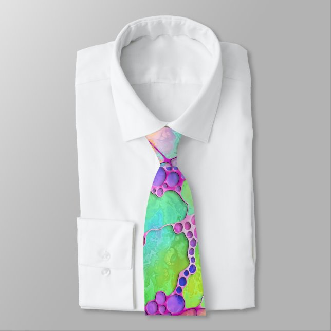 Hand And Digitally Painted Pattern Art 41 Tie (Tied)