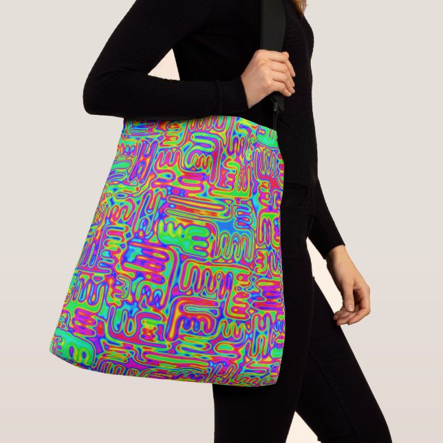 Hand And Digitally Painted Pattern Art 42 Crossbody Bag (Close Up)